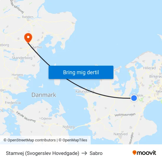 Stamvej (Svogerslev Hovedgade) to Sabro map