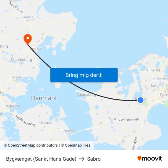 Bygvænget (Sankt Hans Gade) to Sabro map