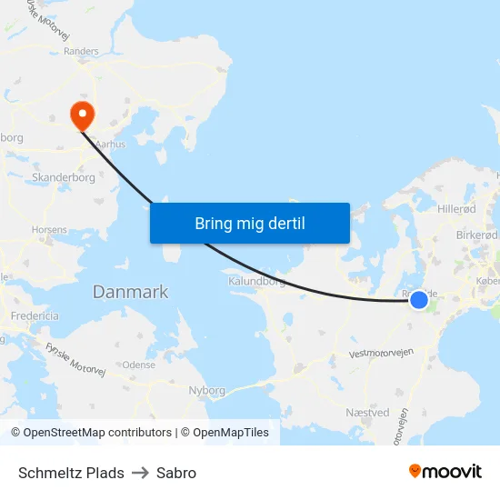 Schmeltz Plads to Sabro map