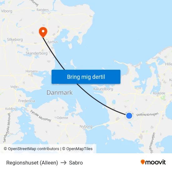 Regionshuset (Alleen) to Sabro map