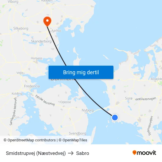 Smidstrupvej (Næstvedvej) to Sabro map