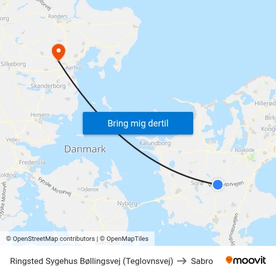 Ringsted Sygehus Bøllingsvej (Teglovnsvej) to Sabro map