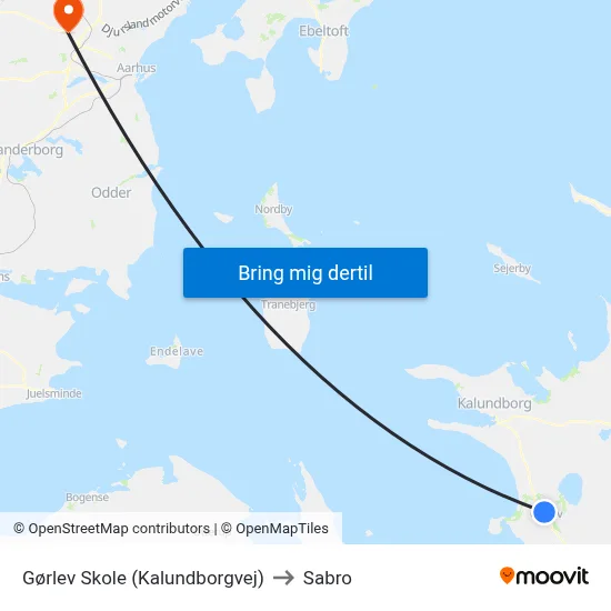 Gørlev Skole (Kalundborgvej) to Sabro map