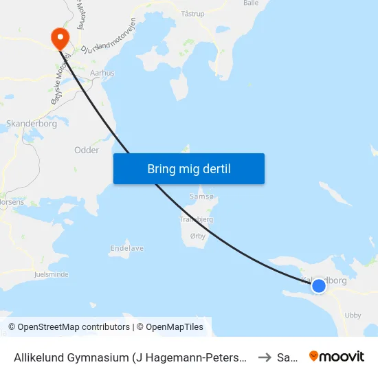 Allikelund Gymnasium (J Hagemann-Petersens Allé) to Sabro map