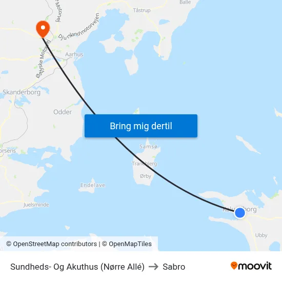 Sundheds- Og Akuthus (Nørre Allé) to Sabro map