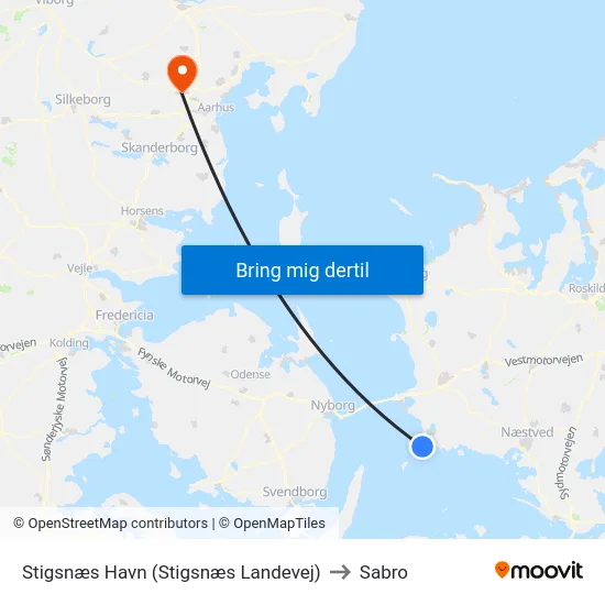 Stigsnæs Havn (Stigsnæs Landevej) to Sabro map