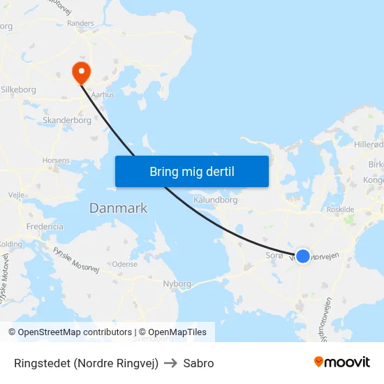 Ringstedet (Nordre Ringvej) to Sabro map