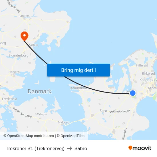Trekroner St. (Trekronervej) to Sabro map