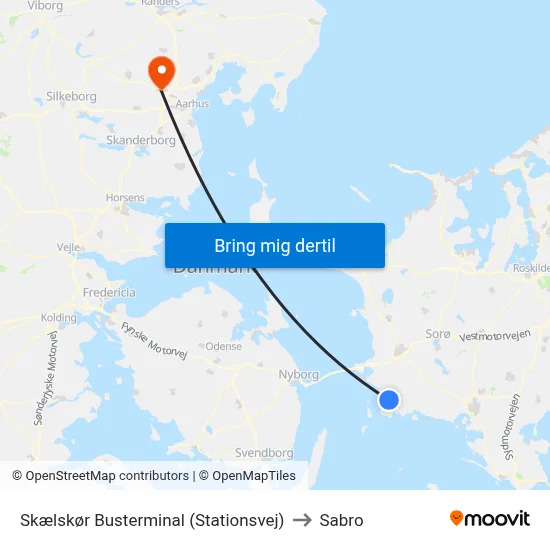 Skælskør Busterminal (Stationsvej) to Sabro map