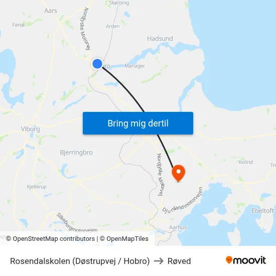 Rosendalskolen (Døstrupvej / Hobro) to Røved map