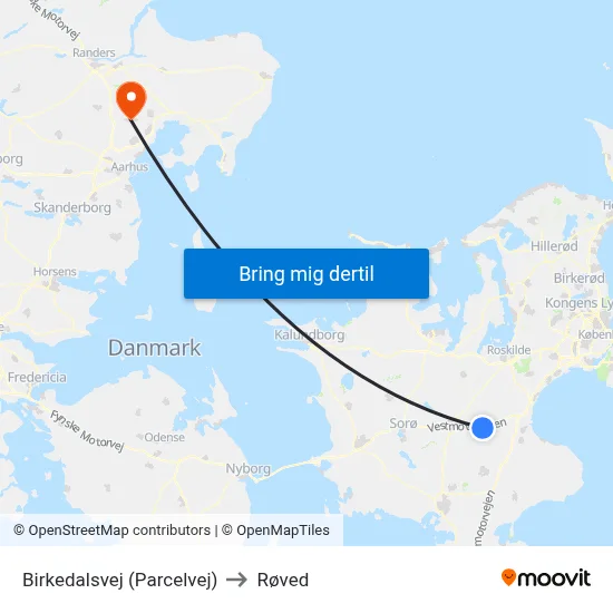 Birkedalsvej (Parcelvej) to Røved map