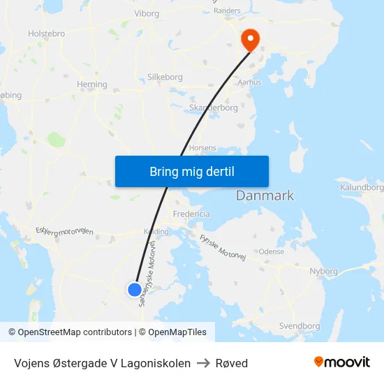 Vojens Østergade V Lagoniskolen to Røved map