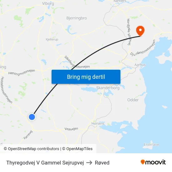 Thyregodvej V Gammel Sejrupvej to Røved map