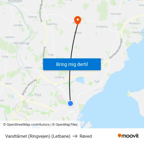 Vandtårnet (Ringvejen) (Letbane) to Røved map