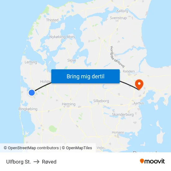 Ulfborg St. to Røved map