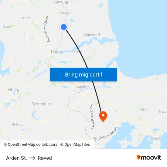 Arden St. to Røved map