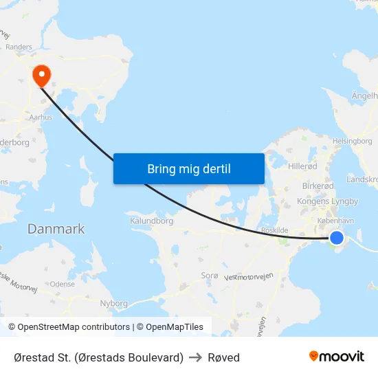 Ørestad St. (Ørestads Boulevard) to Røved map