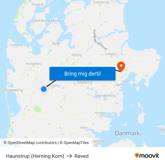 Haunstrup (Herning Kom) to Røved map