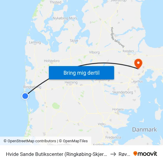 Hvide Sande Butikscenter (Ringkøbing-Skjern Kom) to Røved map