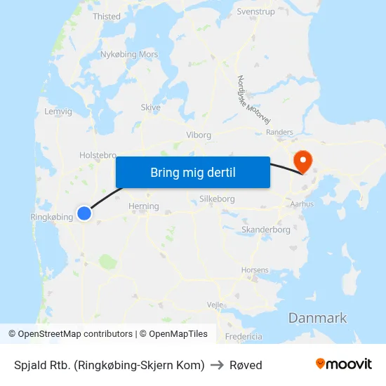 Spjald Rtb. (Ringkøbing-Skjern Kom) to Røved map