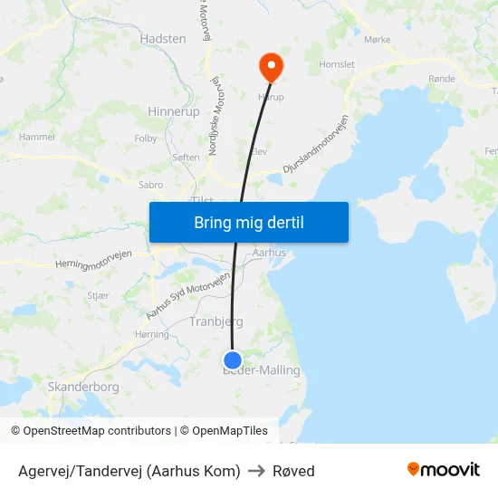 Agervej/Tandervej (Aarhus Kom) to Røved map