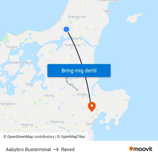 Aabybro Busterminal to Røved map