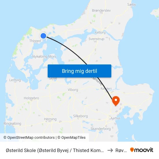 Østerild Skole (Østerild Byvej / Thisted Kommune) to Røved map
