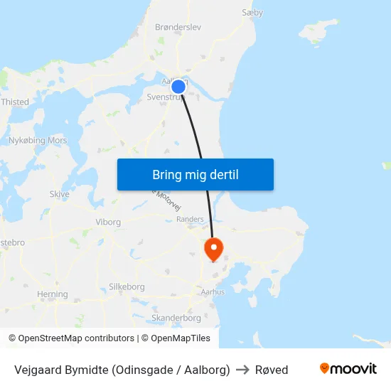 Vejgaard Bymidte (Odinsgade / Aalborg) to Røved map