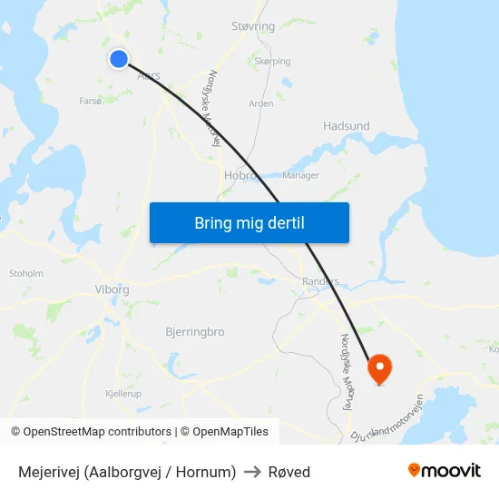 Mejerivej  (Aalborgvej / Hornum) to Røved map