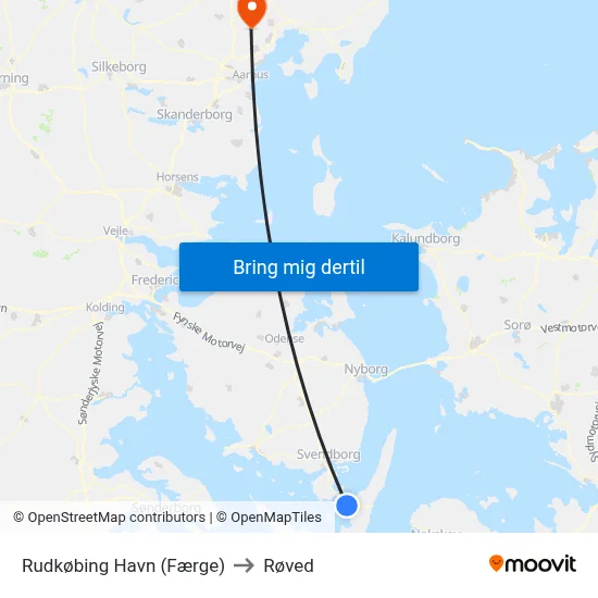 Rudkøbing Havn (Færge) to Røved map