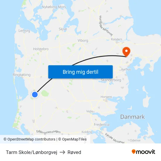Tarm Skole/Lønborgvej to Røved map