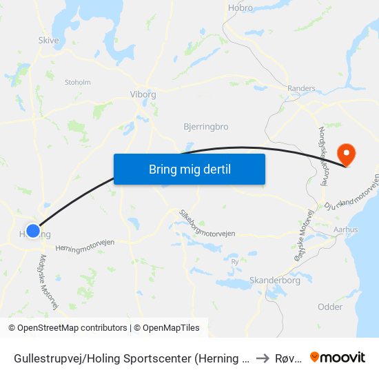 Gullestrupvej/Holing Sportscenter (Herning Kom) to Røved map