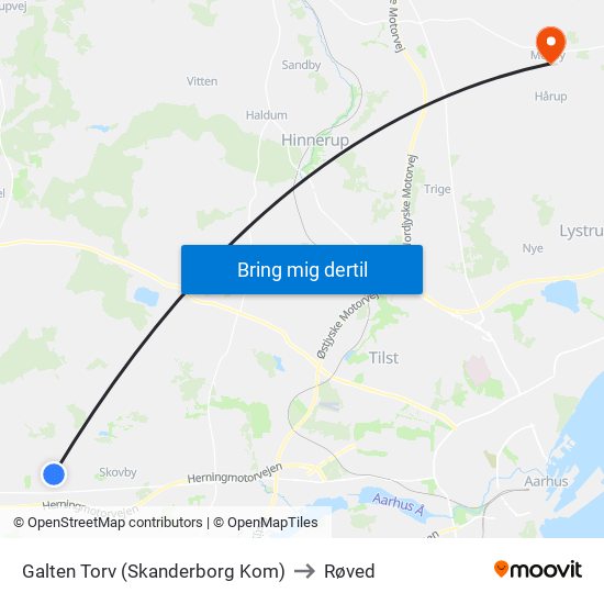 Galten Torv (Skanderborg Kom) to Røved map