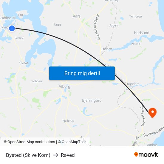 Bysted (Skive Kom) to Røved map