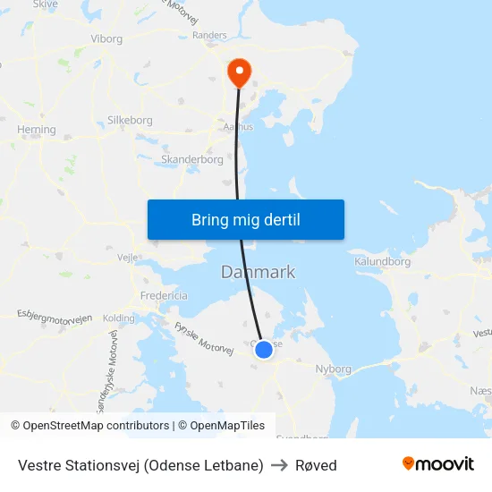 Vestre Stationsvej (Odense Letbane) to Røved map
