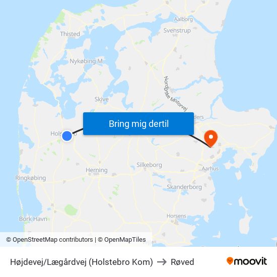 Højdevej/Lægårdvej (Holstebro Kom) to Røved map