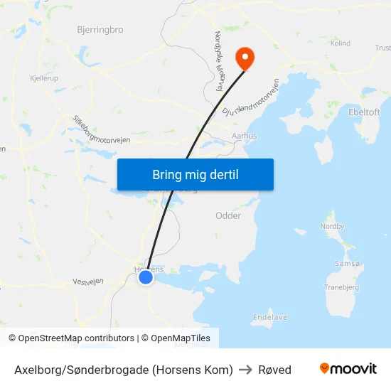 Axelborg/Sønderbrogade (Horsens Kom) to Røved map