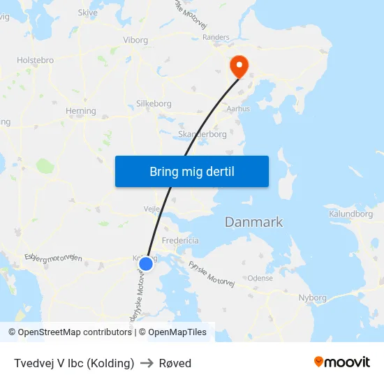 Tvedvej V Ibc (Kolding) to Røved map