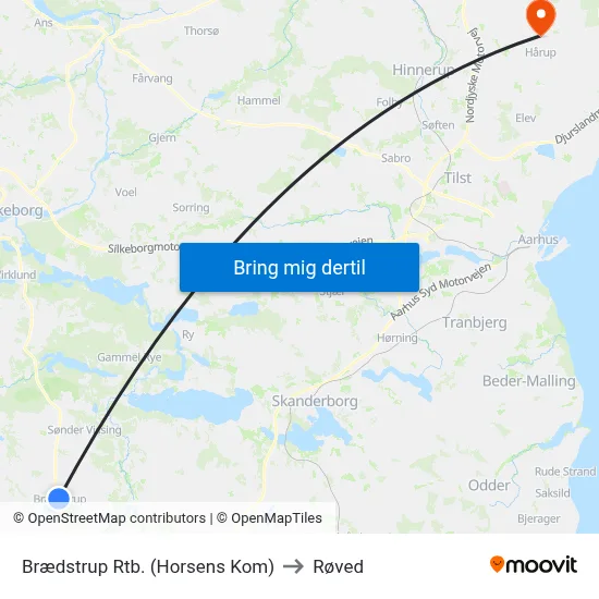 Brædstrup Rtb. (Horsens Kom) to Røved map