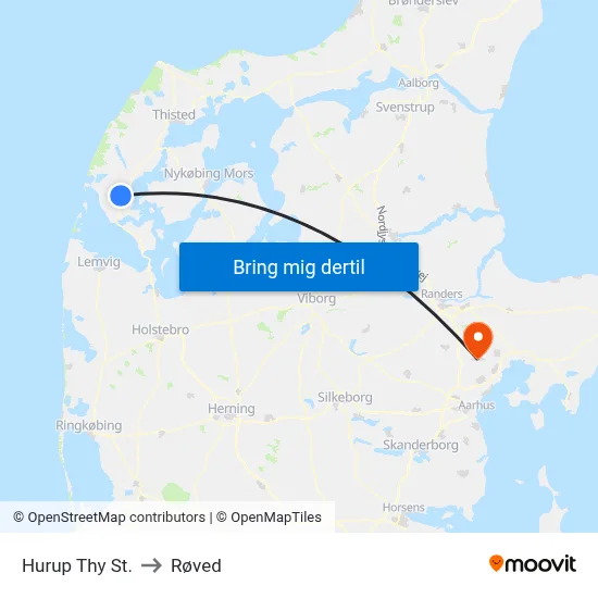 Hurup Thy St. to Røved map