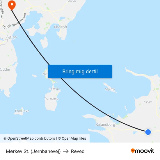 Mørkøv St. (Jernbanevej) to Røved map