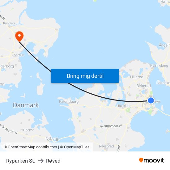 Ryparken St. to Røved map