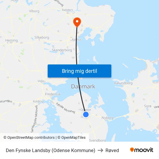 Den Fynske Landsby (Odense Kommune) to Røved map