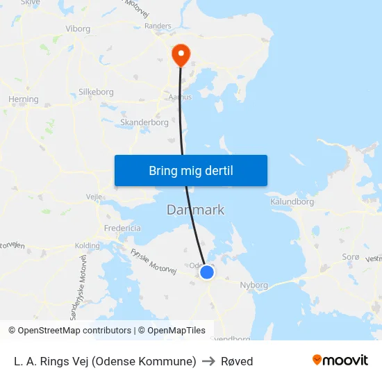 L. A. Rings Vej (Odense Kommune) to Røved map