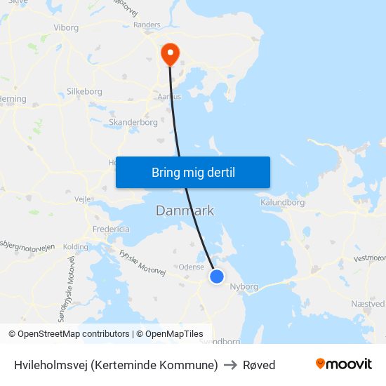Hvileholmsvej (Kerteminde Kommune) to Røved map