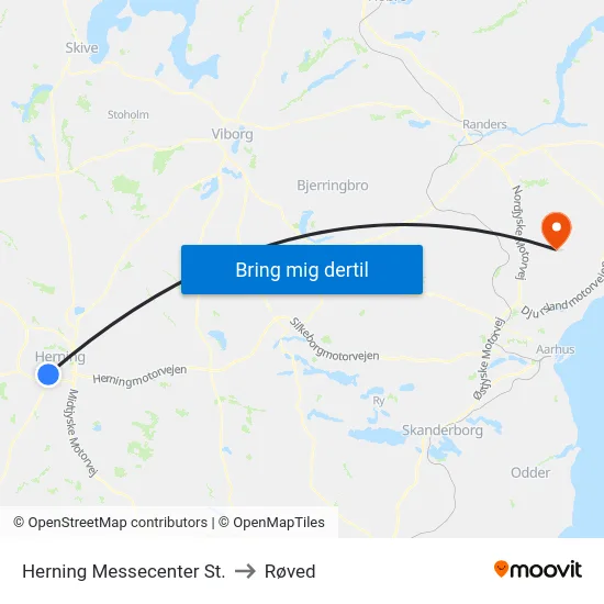 Herning Messecenter St. to Røved map