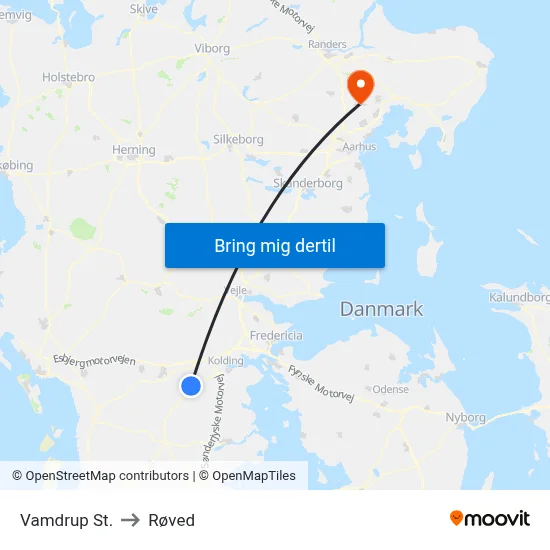 Vamdrup St. to Røved map