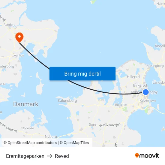 Eremitageparken to Røved map