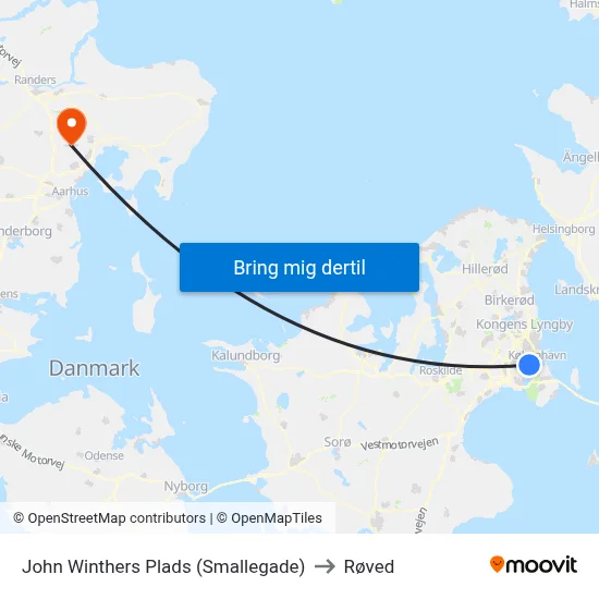 John Winthers Plads (Smallegade) to Røved map