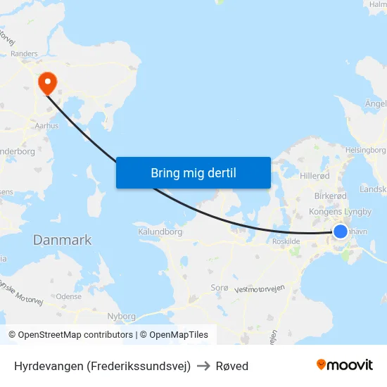 Hyrdevangen (Frederikssundsvej) to Røved map